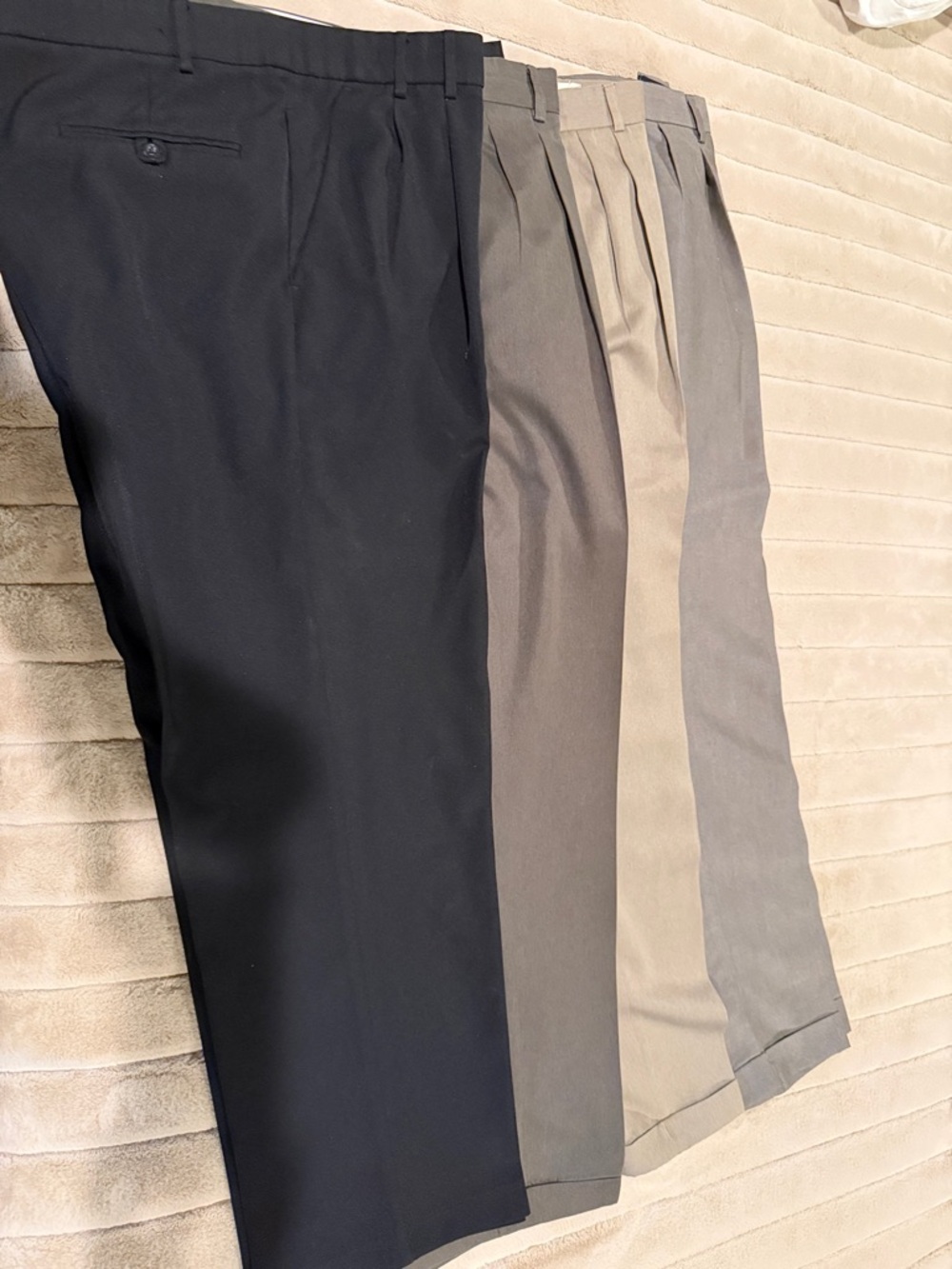 Classic Pleated Dress Pants Bundle in Black, Taupe, Khaki, Gray